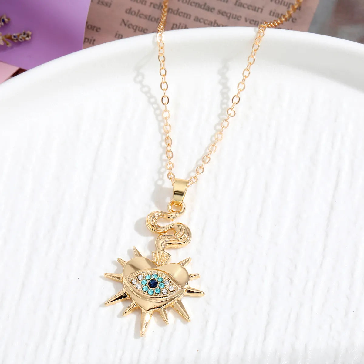 Ethnic Style Devil's Eye Zircon Alloy Wholesale Pendant Necklace