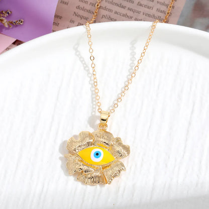 Ethnic Style Devil's Eye Zircon Alloy Wholesale Pendant Necklace