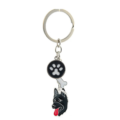 Ethnic Style Dog Metal Printing Unisex Keychain