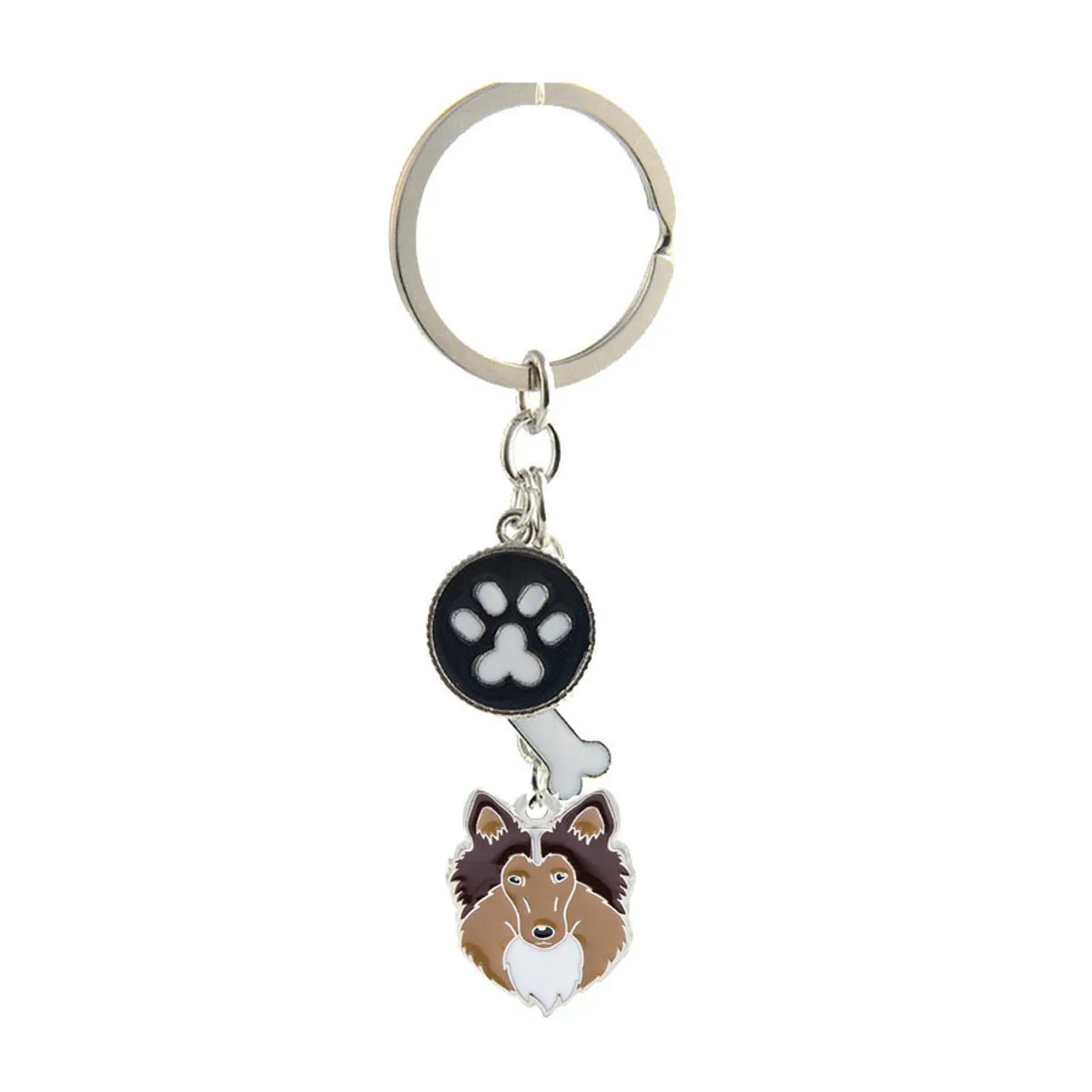 Ethnic Style Dog Metal Printing Unisex Keychain