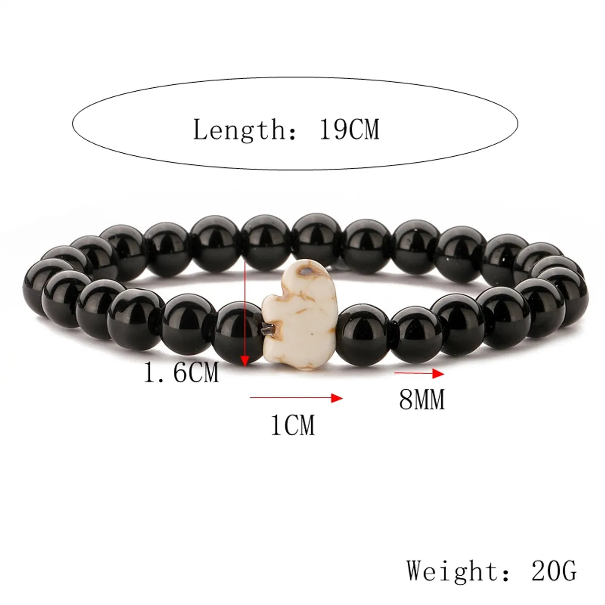 Ethnic Style Elephant Natural Stone Beaded Unisex Bracelets