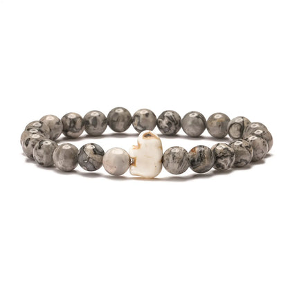 Ethnic Style Elephant Natural Stone Beaded Unisex Bracelets