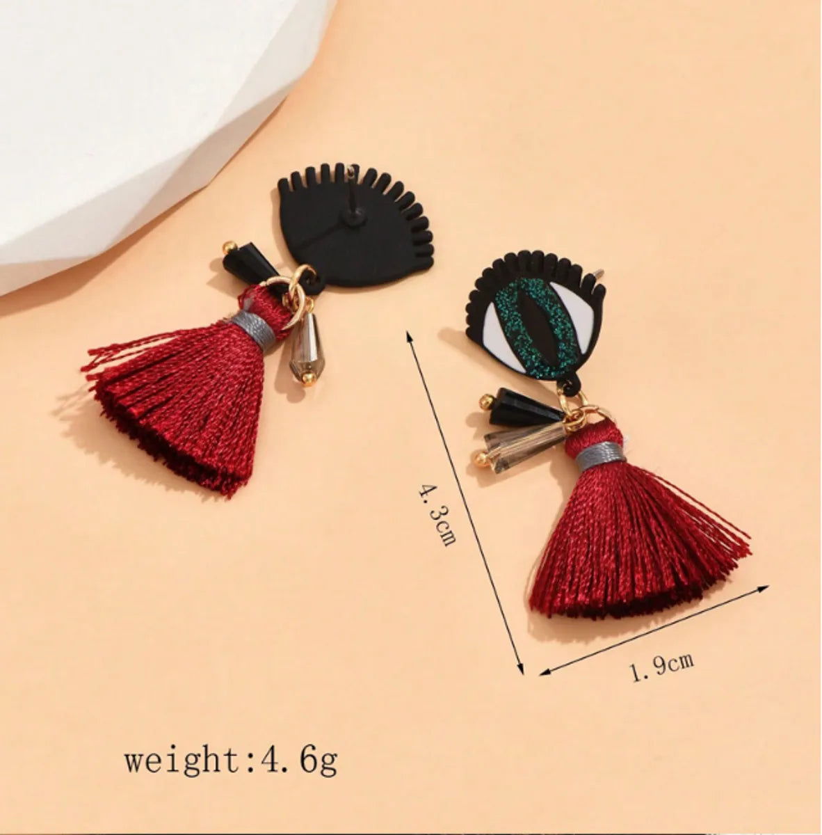 Ethnic Style Eye Alloy Polyester Tassel Women's Drop Earrings