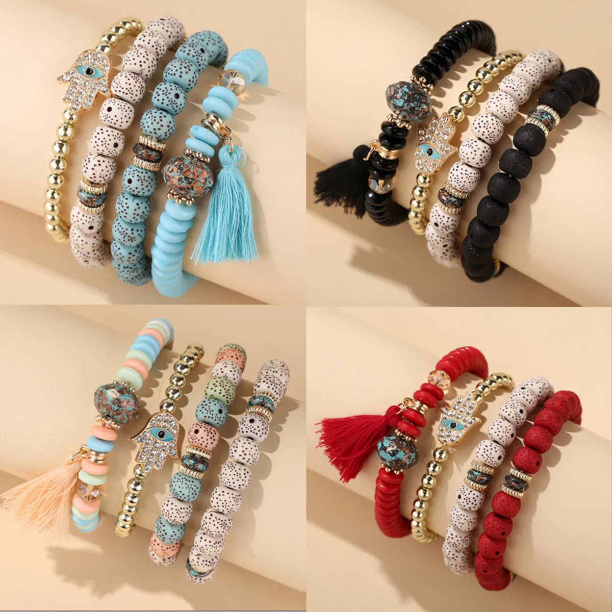 Ethnic Style Eye Alloy Wooden Beads Beaded Women's Bracelets