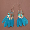 Ethnic Style Feather Alloy Tassel Women'S Drop Earrings