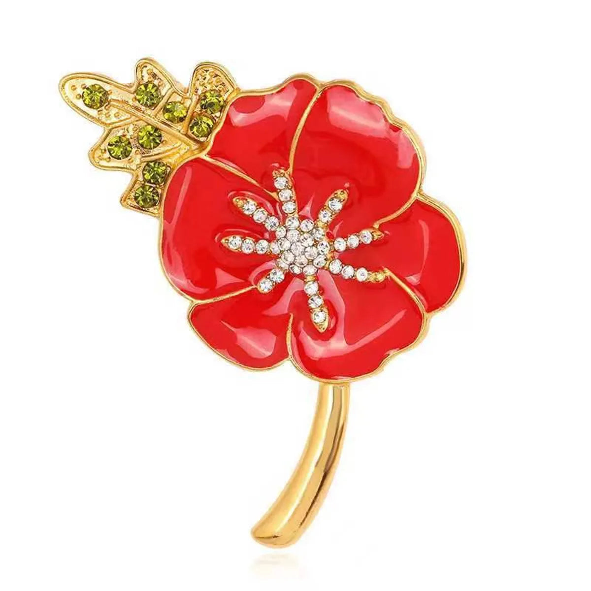 Ethnic Style Flower Alloy Stoving Varnish Diamond Women'S Corsage