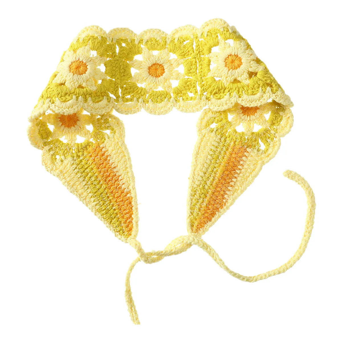 Ethnic Style Flower Knit Hollow Out Hair Band