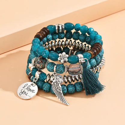 Ethnic Style Geometric Alloy Beaded Turquoise Women'S Bracelets