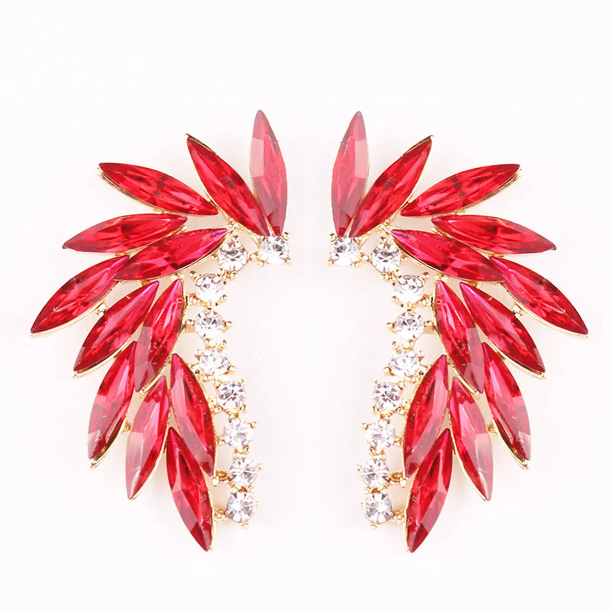 Ethnic Style Geometric Inlay Alloy Crystal Earrings