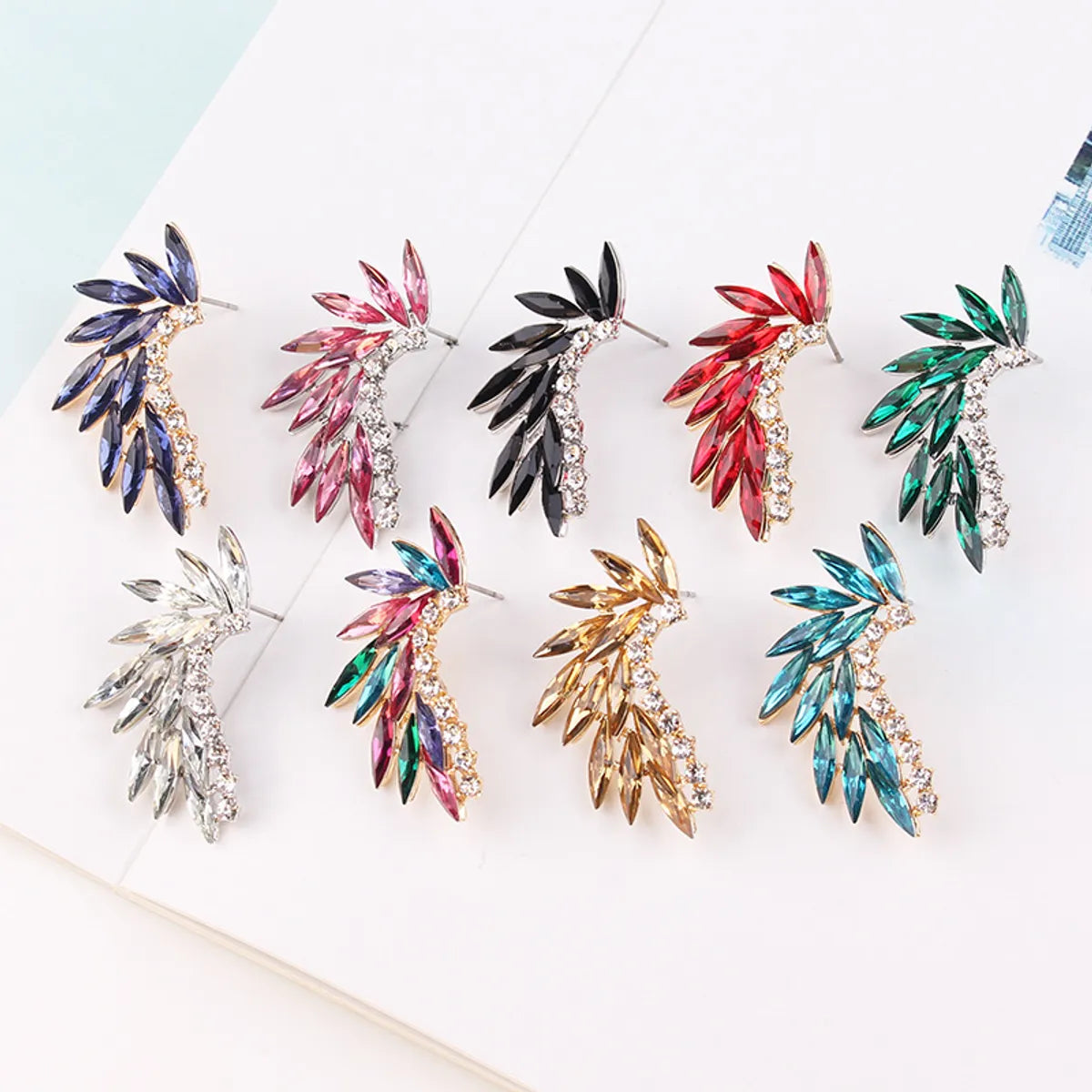 Ethnic Style Geometric Inlay Alloy Crystal Earrings