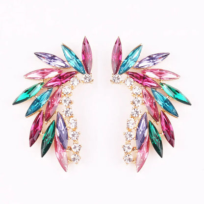 Ethnic Style Geometric Inlay Alloy Crystal Earrings