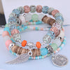 Ethnic Style Geometric Alloy Tribal Women's Bracelet With Disc Tower Wings And Rice Beads