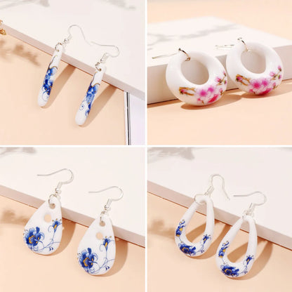 Ethnic Style Geometric Ceramics Women's Drop Earrings 1 Pair