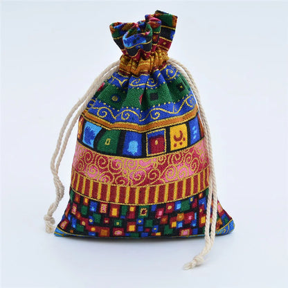 Ethnic Style Geometric Cotton Drawstring Jewelry Packaging Bags