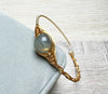 Ethnic Style Geometric Crystal Freshwater Pearl Copper Handmade Bangle