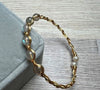 Ethnic Style Geometric Crystal Freshwater Pearl Copper Handmade Bangle