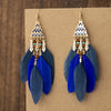 Ethnic Style Geometric Feather Tassel Plating Women'S Drop Earrings 1 Pair