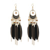 Ethnic Style Geometric Feather Tassel Plating Women'S Drop Earrings 1 Pair