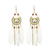 Ethnic Style Geometric Feather Tassel Plating Women'S Drop Earrings 1 Pair