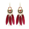 Ethnic Style Geometric Feather Tassel Plating Women'S Drop Earrings 1 Pair