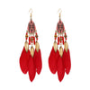 Ethnic Style Geometric Feather Tassel Plating Women'S Drop Earrings 1 Pair