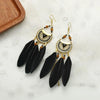 Ethnic Style Geometric Feather Tassel Plating Women'S Drop Earrings 1 Pair