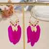 Ethnic Style Geometric Feather Tassel Plating Women'S Drop Earrings 1 Pair