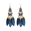 Ethnic Style Geometric Feather Tassel Plating Women'S Drop Earrings 1 Pair