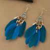 Ethnic Style Geometric Feather Tassel Plating Women'S Drop Earrings 1 Pair