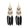 Ethnic Style Geometric Feather Tassel Plating Women'S Drop Earrings 1 Pair