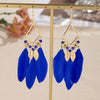 Ethnic Style Geometric Feather Tassel Plating Women'S Drop Earrings 1 Pair