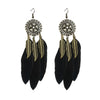 Ethnic Style Geometric Feather Tassel Plating Women'S Drop Earrings 1 Pair