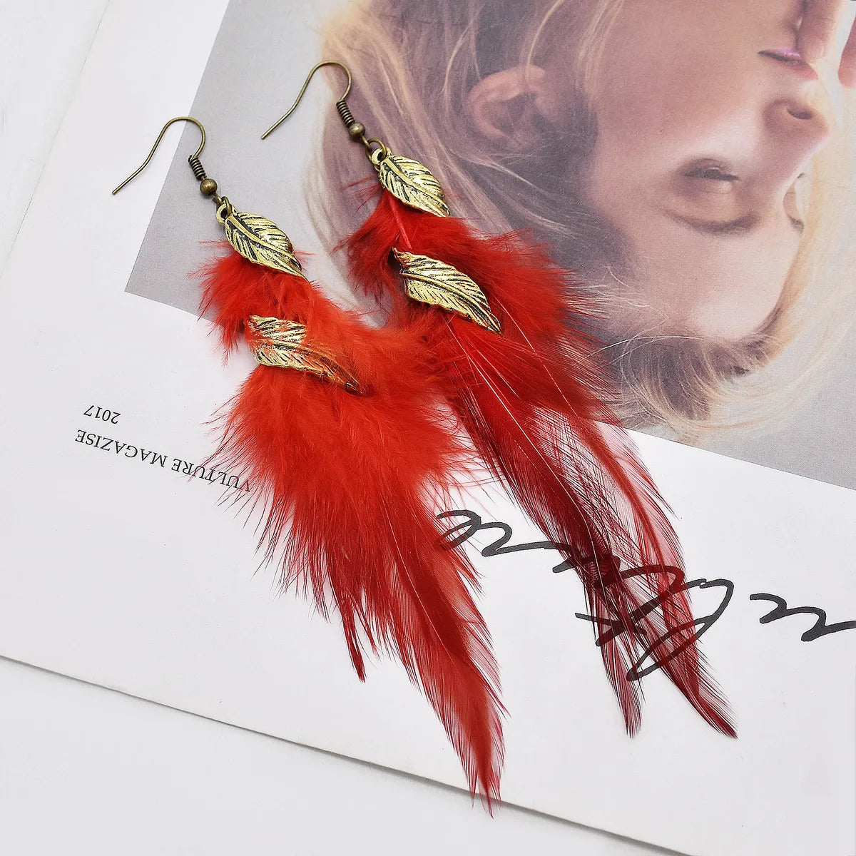 Ethnic Style Geometric Feather Women'S Drop Earrings 1 Pair