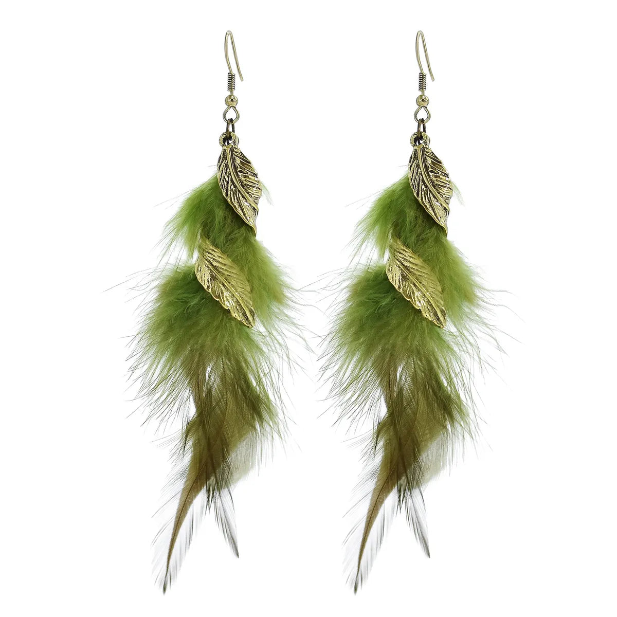 Ethnic Style Geometric Feather Women'S Drop Earrings 1 Pair