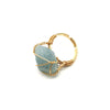 Ethnic Style Geometric Metal Plating Natural Stone Open Ring