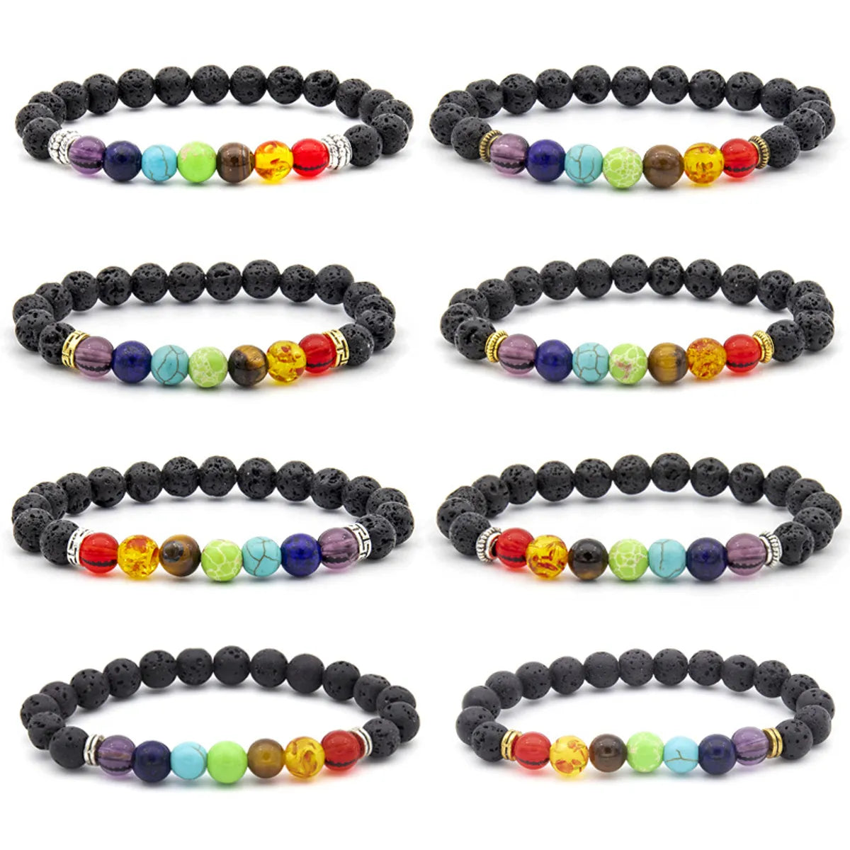 Ethnic Style Geometric Natural Stone Beaded Bracelets