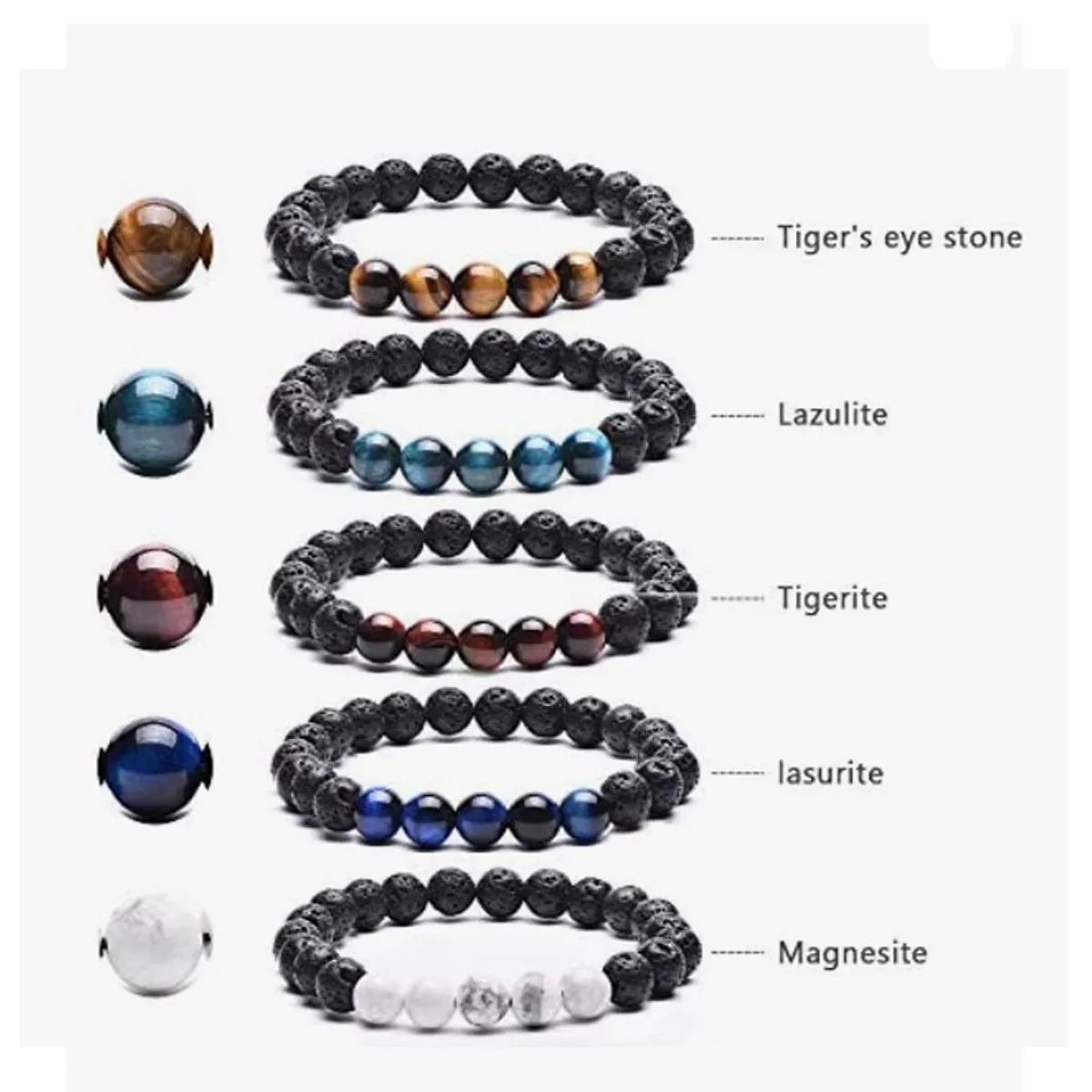 Ethnic Style Geometric Natural Stone Beaded Bracelets