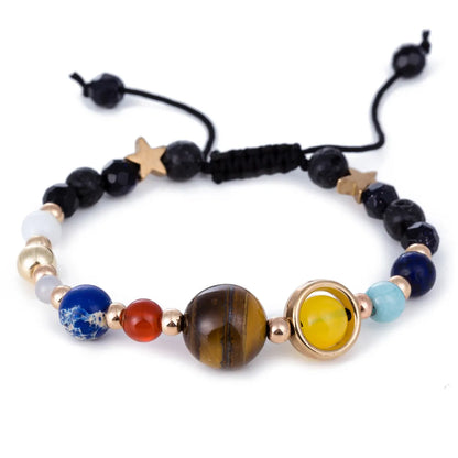 Ethnic Style Geometric Natural Stone Beaded Braid Bracelets