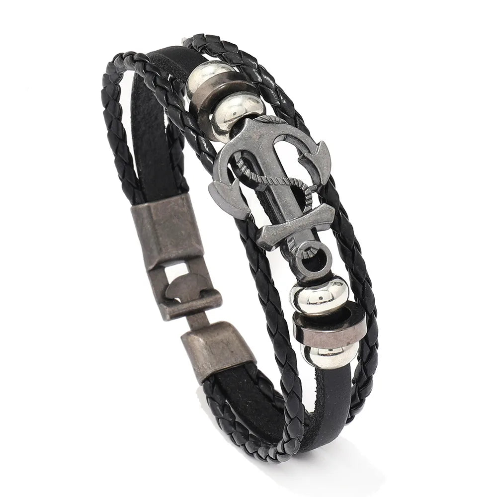 Ethnic Style Geometric Pu Leather Men'S Bracelets