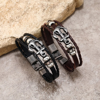 Ethnic Style Geometric Pu Leather Men'S Bracelets