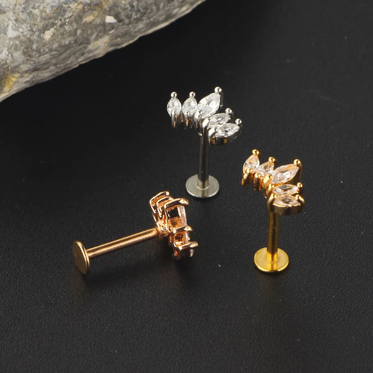 Ethnic Style Geometric Stainless Steel Metal Ear Studs 1 Piece