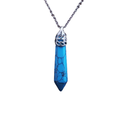 Ethnic Style Geometric Stainless Steel Natural Stone Plating Unisex Pendant Necklace