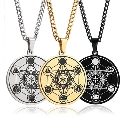 Ethnic Style Geometric Stainless Steel Titanium Steel Plating Men'S Pendant Necklace