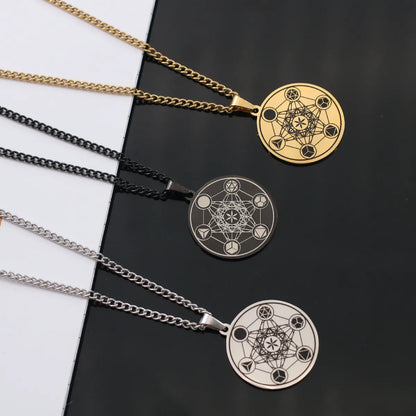 Ethnic Style Geometric Stainless Steel Titanium Steel Plating Men'S Pendant Necklace