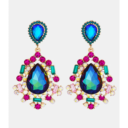 Ethnic Style Geometric Water Droplets Alloy Glass Women's Drop Earrings 1 Pair