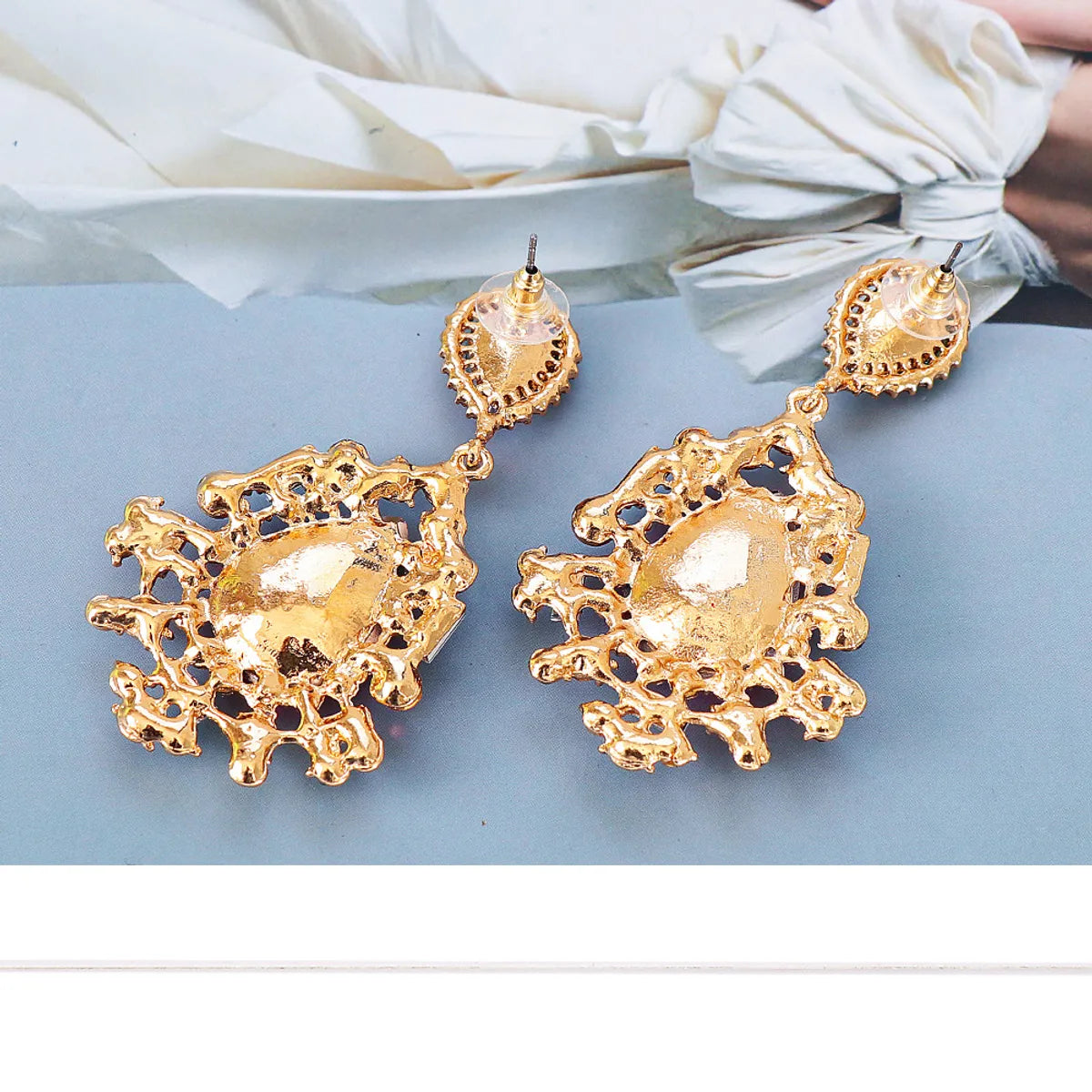 Ethnic Style Geometric Water Droplets Alloy Glass Women's Drop Earrings 1 Pair