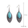 Ethnic Style Geometric Water Droplets Turquoise Metal Earrings Necklace