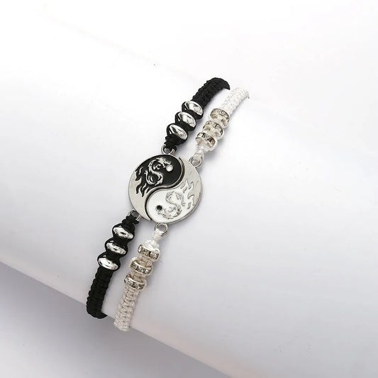 Ethnic Style Gossip Alloy Rope Enamel Couple Bracelets 1 Pair