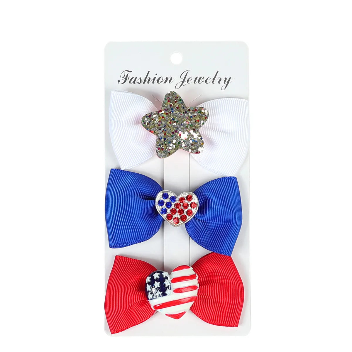 Ethnic Style Halloween Pattern Santa Claus American Flag Cloth Sequins Knitting Bowknot Hair Clip