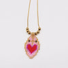 Ethnic Style Heart Shape 304 Stainless Steel Glass Gold Plated Women'S Pendant Necklace